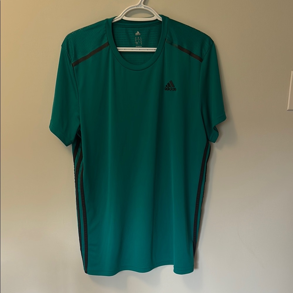 Adidas Green Short Sleeve Tee Casual Shirt